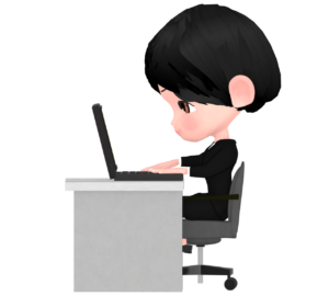椅子に座る会社員のイラスト