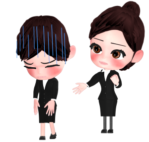 慰める女性会社員のイラスト