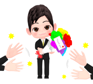 会社を辞める男性のイラスト