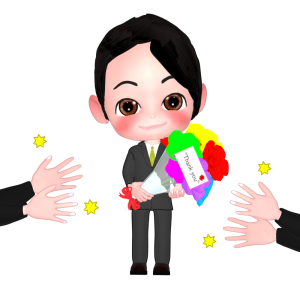 会社を辞める男性のイラスト