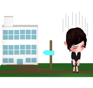 会社に行きたくないOLのイラスト