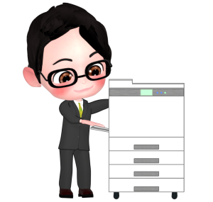 コピーをするサラリーマンのイラスト