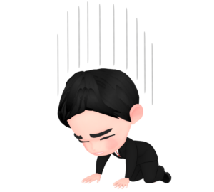 落ち込む男性会社員のイラスト
