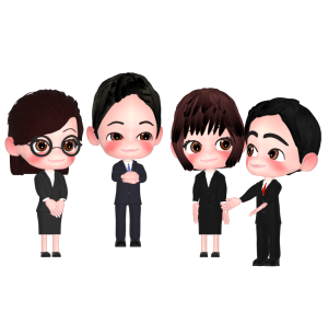 話し合う会社員のイラスト