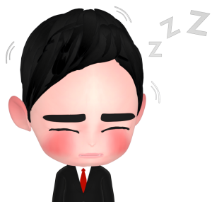 居眠りする男性会社員のイラスト
