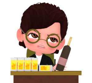 酒癖が悪い女性会社員のイラスト