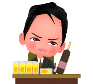 酒癖が悪い男性会社員のイラスト