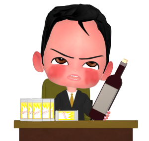 酒癖が悪い男性会社員のイラスト