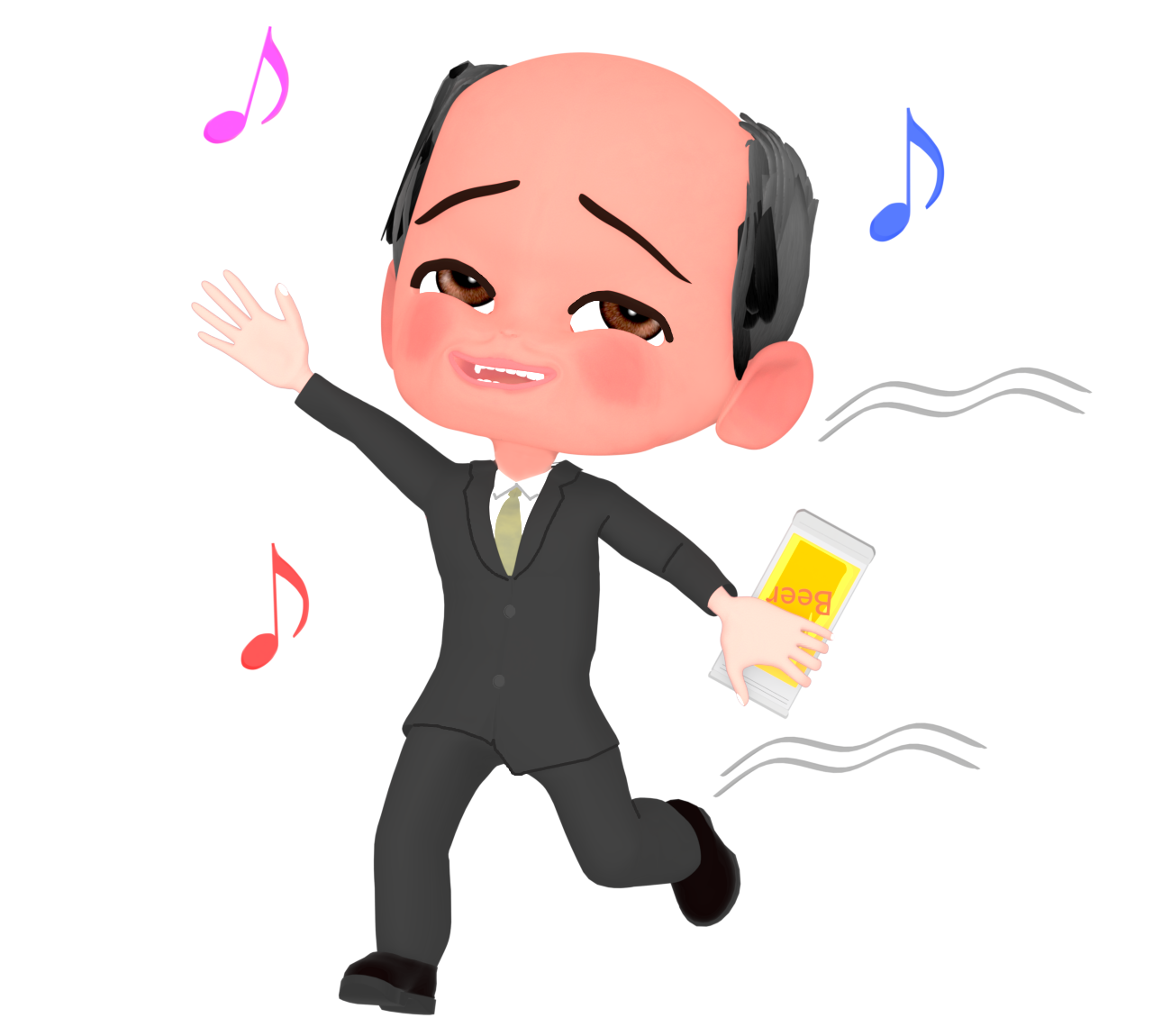 酔っ払い会社員のイラスト