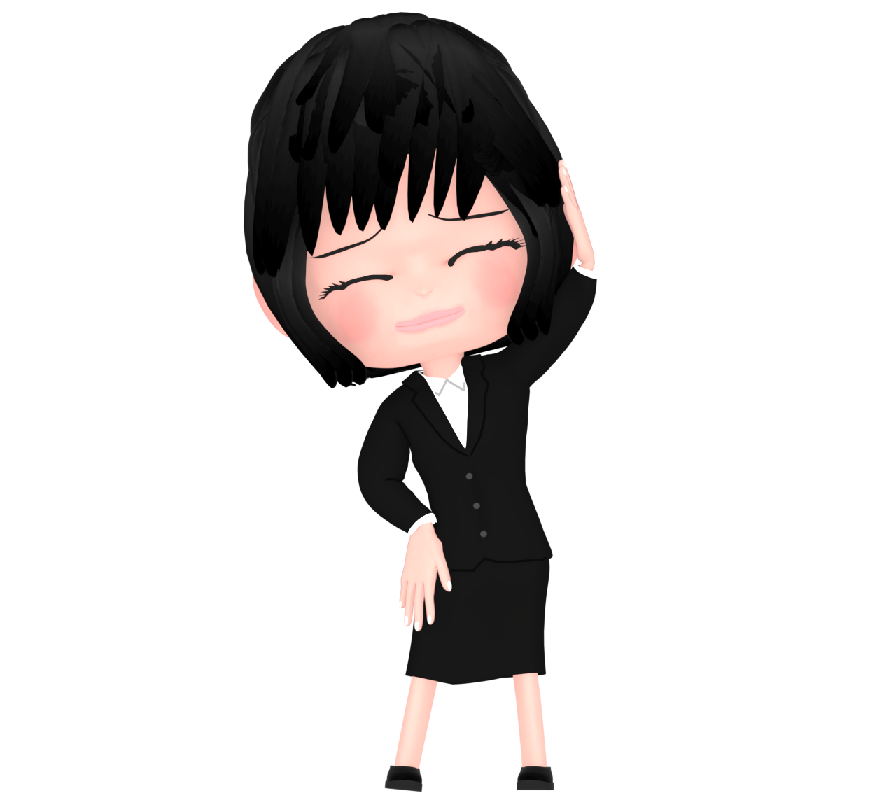 ストレッチをする女性会社員のイラスト