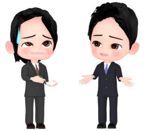 説明が分からない男性会社員のイラスト