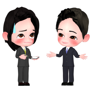 説明が分からない男性会社員のイラスト