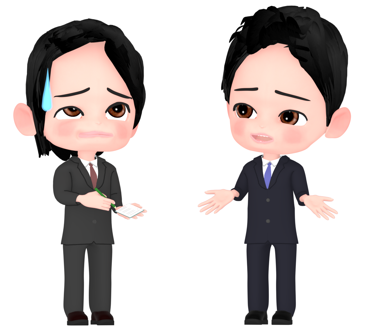 説明が分からない男性会社員のイラスト