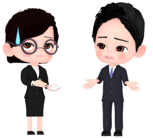 説明をする上司と部下のイラスト