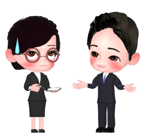説明する上司と部下のイラスト