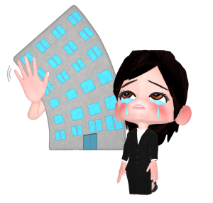 解雇される女性会社員のイラスト