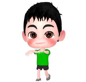 ガオーポーズをするかわいい男の子のイラスト