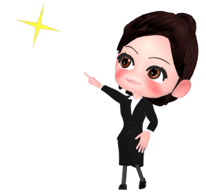 目標を指差す女性会社員のイラスト