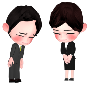 挨拶をする会社員のイラスト