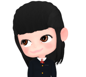 ニヤける女子生徒のイラスト