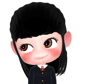 ニヤける女子生徒のイラスト