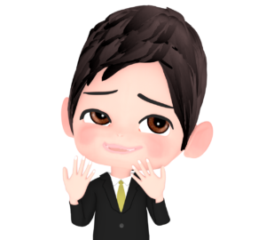 にやける男性会社員のイラスト