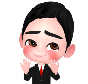 にやける男性会社員のイラスト