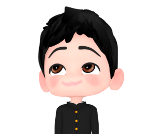 ニヤける男子生徒のイラスト