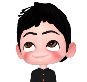 ニヤける男子生徒のイラスト
