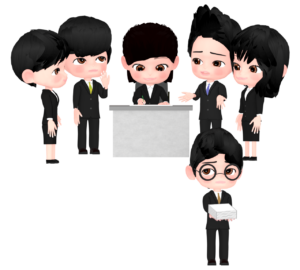 干される会社員のイラスト
