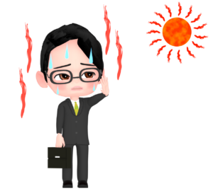暑い日のサラリーマンのイラスト