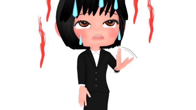 hot sweaty female office worker img
