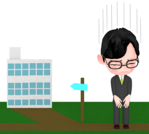 会社に行きたくない会社員のイラスト