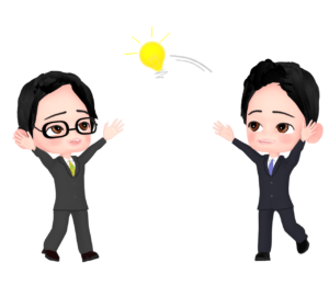 アイデアを共有する会社員のイラスト