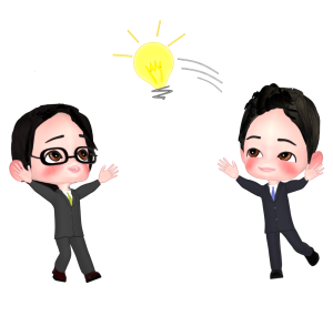 アイデアを共有する会社員のイラスト