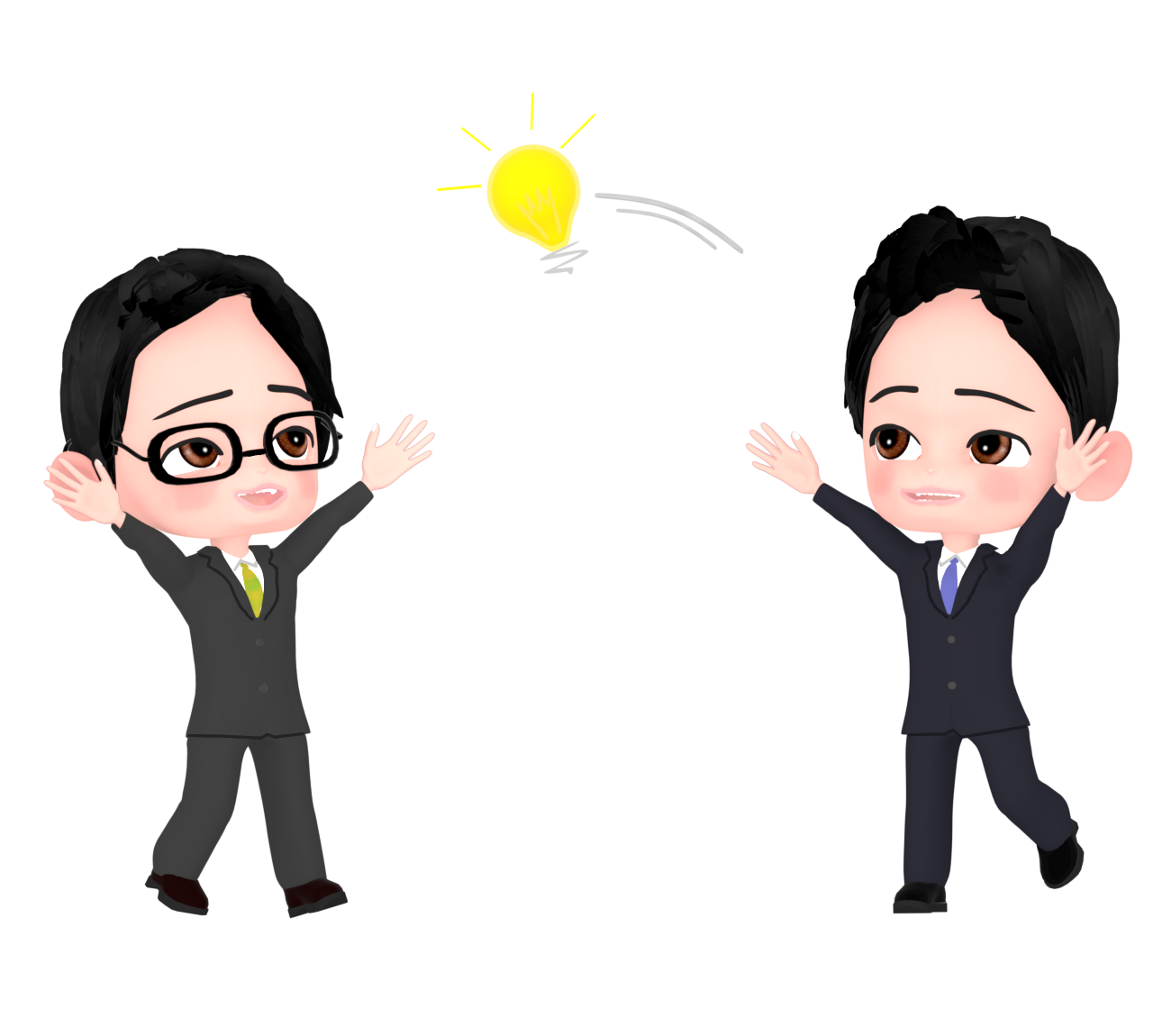 アイデアを共有する会社員のイラスト