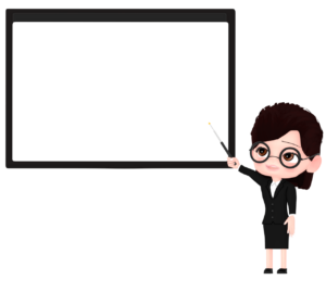 指示棒で説明をする女性会社員のイラスト