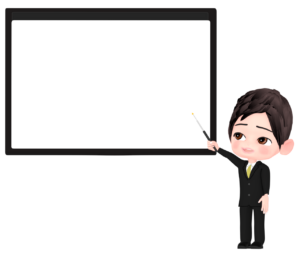 指示棒を持つ会社員のイラスト