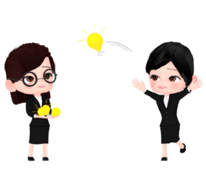 情報共有をする会社員のイラスト