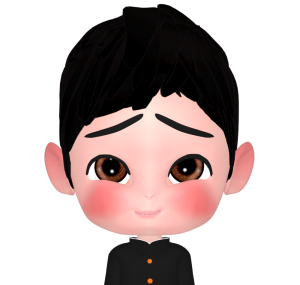 笑いを堪える男子学生のイラスト