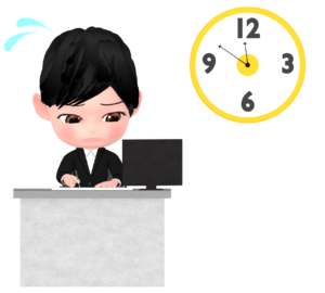 長時間労働をする残業のイラスト