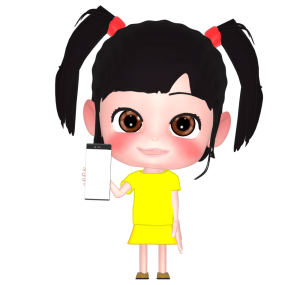 携帯電話と笑顔の女の子のイラスト