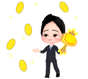 お金を稼ぐサラリーマンのイラスト