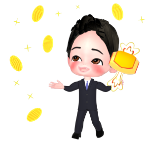 お金を稼ぐサラリーマンのイラスト