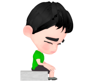 元気がない男の子のイラスト