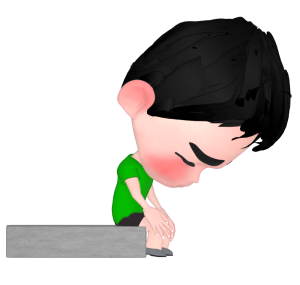 元気がない男の子のイラスト
