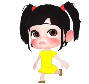 何かに気がつく女の子のイラスト