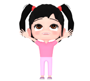 両手を広げて空を見る女の子のイラスト