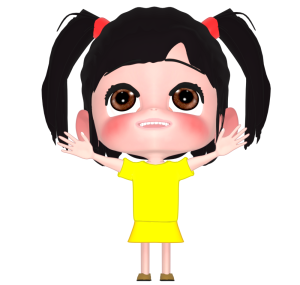両手を広げて空を見る女の子のイラスト