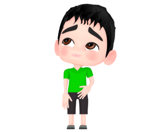 いたずらを思い付く子供のイラスト